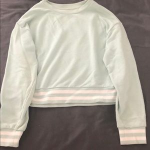 Mossimo Mint Green Varsity Stripe Sweatshirt